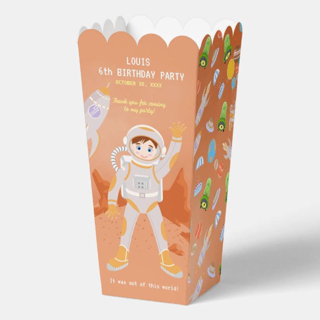 Caja Para Regalos Fiesta de cumpleaños con temática masculina astron (Anverso)