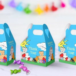 Caja Para Regalos Fiesta de Cumpleaños de Animales Divertidos y Lind