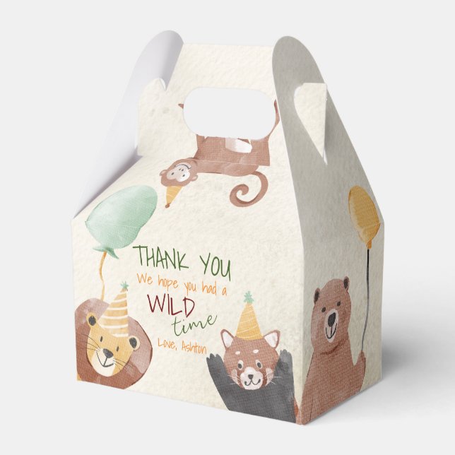 Caja Para Regalos fiesta de cumpleaños de animales fiestas personali (Front Side)