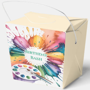 Caja Para Regalos Fiesta de Cumpleaños de Arte Color Splash