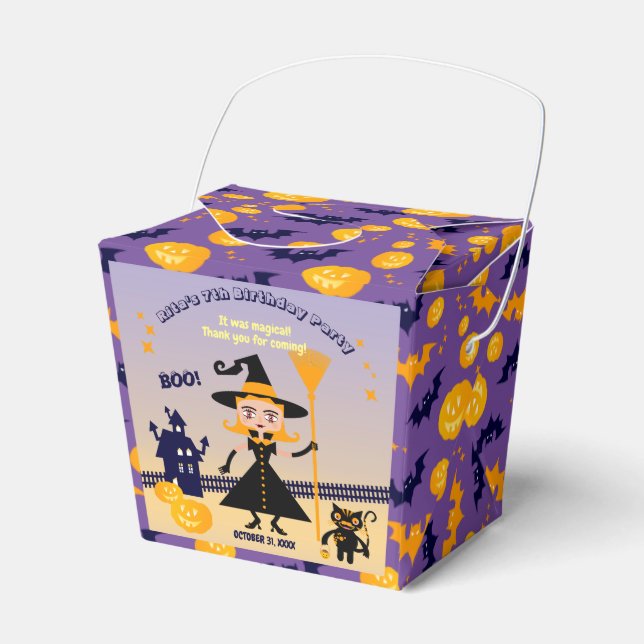 Caja Para Regalos Fiesta de cumpleaños de bruja de Chica de disfrace (Front Side)