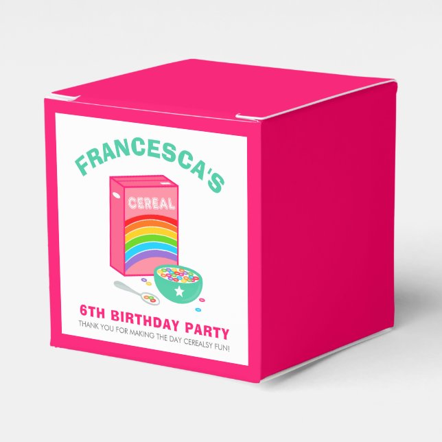 Caja Para Regalos Fiesta de cumpleaños de cereales Rainbow (Costado Anverso)