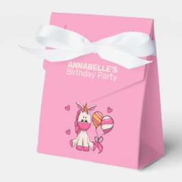 Caja Para Regalos Fiesta de cumpleaños de Chica de Unicornio Rosa