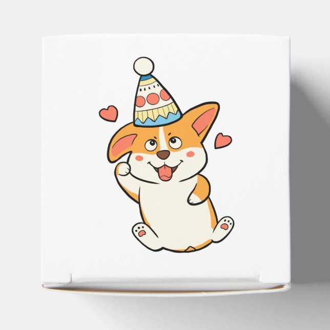 Caja Para Regalos Fiesta de cumpleaños de Corgi (Parte superior)