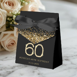 Caja Para Regalos Fiesta de cumpleaños de diamantes dorados 60
