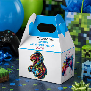 Caja Para Regalos Fiesta de cumpleaños de dinosaurios de videojuegos