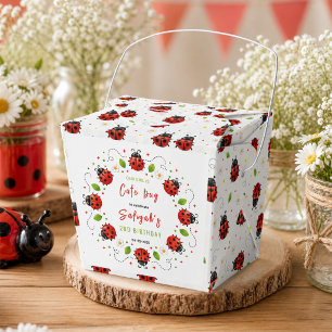 Caja Para Regalos Fiesta de Cumpleaños de Dos Años con Dos Mariquita