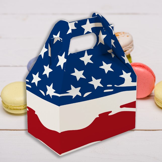 Caja Para Regalos Fiesta de cumpleaños de Estrellas Patrióticas y St (Subido por el creador)