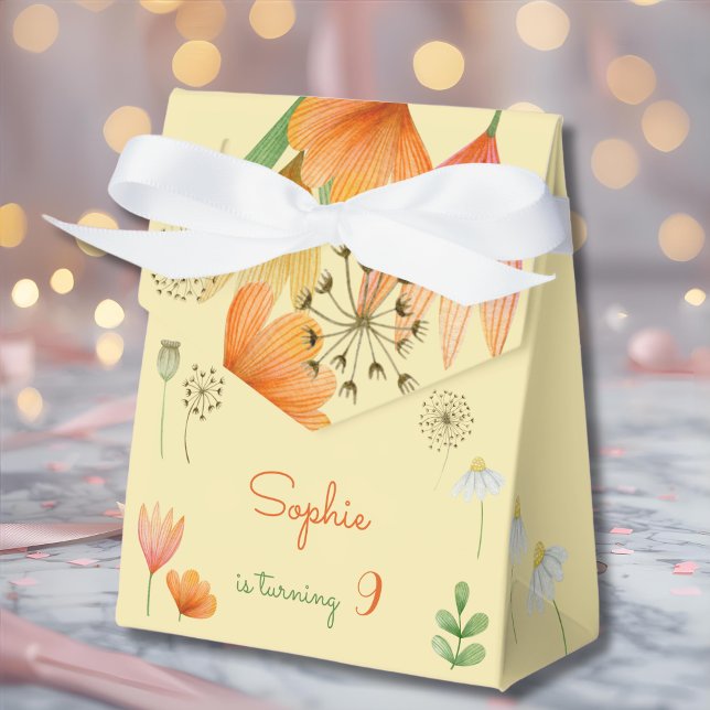 Caja Para Regalos fiesta de cumpleaños de flores y gatos meowgicos (Subido por el creador)