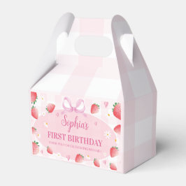 Caja Para Regalos Fiesta de Cumpleaños de Fresa Rosa