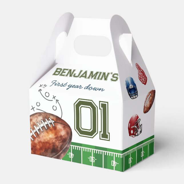 Caja Para Regalos Fiesta de cumpleaños de fútbol gracias (Front Side)