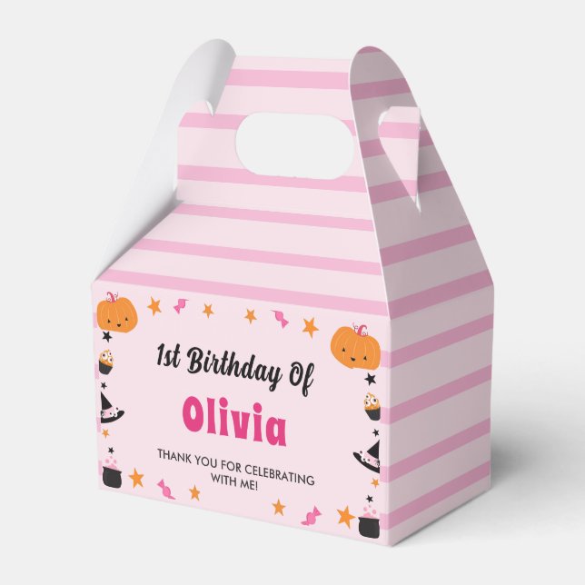 Caja Para Regalos Fiesta de cumpleaños de Halloween con fantasía ros (Front Side)