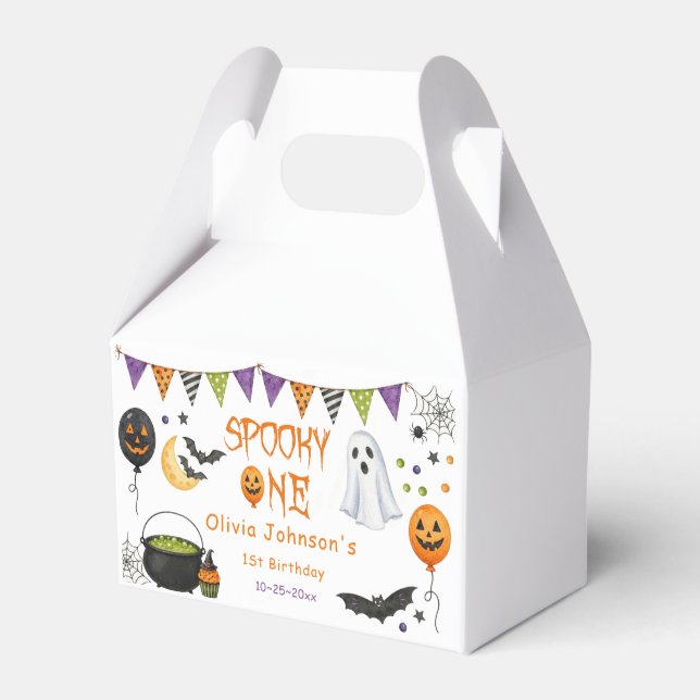 Caja Para Regalos Fiesta de cumpleaños de Halloween de fantasmas Esp (Front Side)