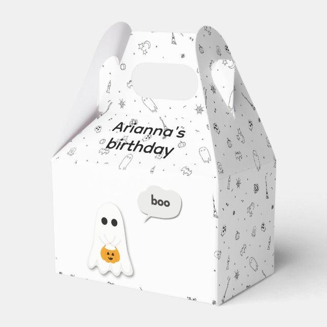 Caja Para Regalos Fiesta de cumpleaños de Halloween | Diseño de fant (Front Side)