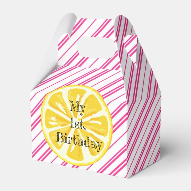 Caja Para Regalos Fiesta de cumpleaños de Lemonade Stand (Front Side)