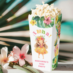 Caja Para Regalos Fiesta de cumpleaños de Luau Chica tropical Aloha