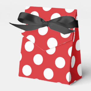 Caja Para Regalos Fiesta de cumpleaños de lunares rojos y blancos