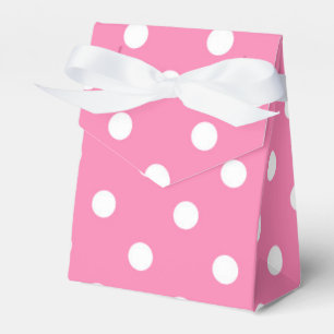 Caja Para Regalos Fiesta de Cumpleaños de Lunares Rosas y Blancos