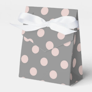 Caja Para Regalos Fiesta de Cumpleaños de Lunares Rosas y Grises