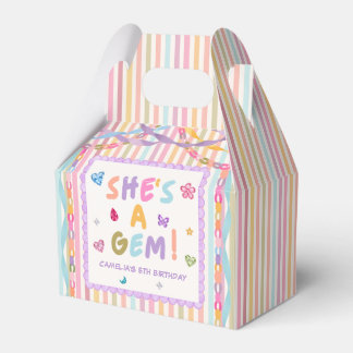 Caja Para Regalos Fiesta de cumpleaños de niña caprichosa con piedra