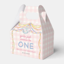 Fiesta de cumpleaños de niña con colorido gingham