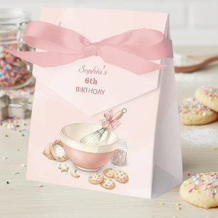 Caja Para Regalos Fiesta de Cumpleaños de Niñas Rosa Batidor y Tazón