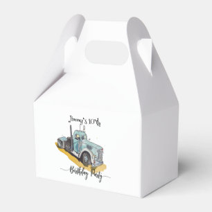 Caja Para Regalos Fiesta de cumpleaños de niños Camión semi azul