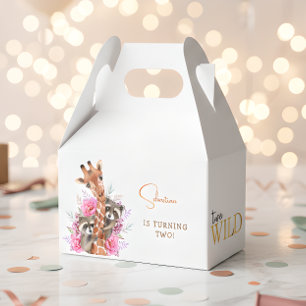 Caja Para Regalos Fiesta de cumpleaños de niños con dos animales sal
