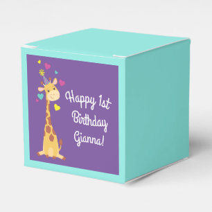 Caja Para Regalos Fiesta de Cumpleaños de Niños Jirafa Linda