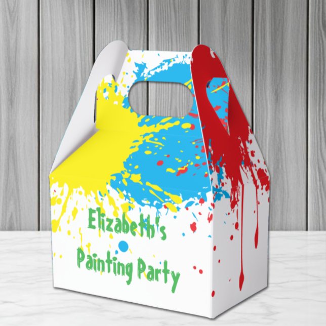 Caja Para Regalos Fiesta de Cumpleaños de Niños Pintando (Subido por el creador)