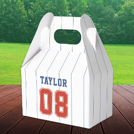 Caja Para Regalos Fiesta de cumpleaños de Pinstripe Baseball Softbal
