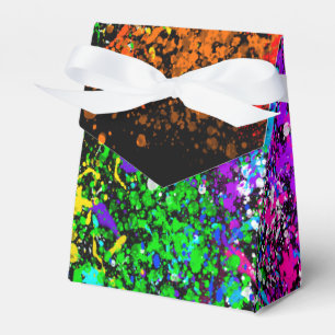 Caja Para Regalos Fiesta de Cumpleaños de Pintura con Salpicaduras d