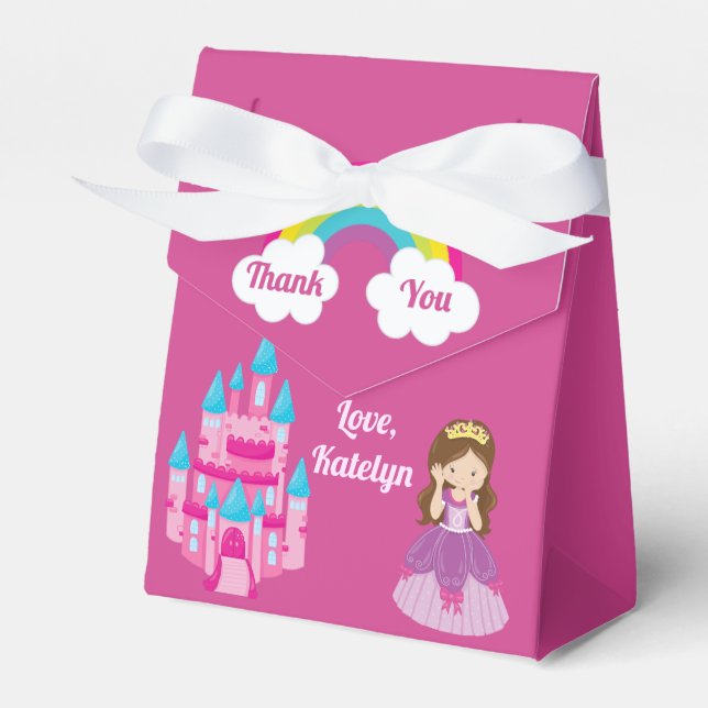 Caja Para Regalos Fiesta de cumpleaños de princesa rosa Personalizad (Front Side)