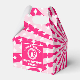 Caja Para Regalos Fiesta De Cumpleaños De Reina Rosa Retro Del Coraz