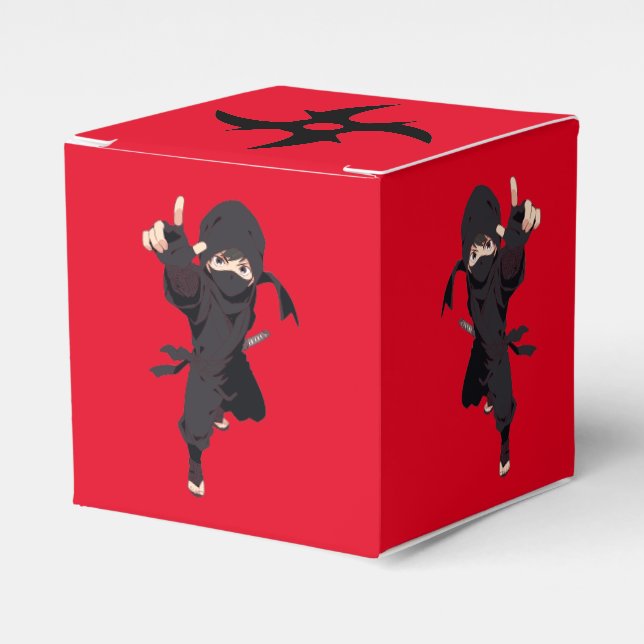 Caja Para Regalos Fiesta de cumpleaños de Shuriken Design (Costado Anverso)