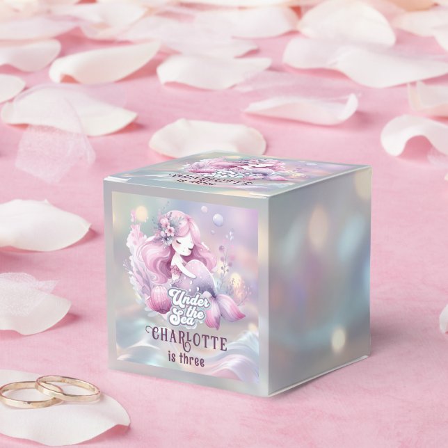 Caja Para Regalos Fiesta de cumpleaños de sirena mágica para niños (Boda)