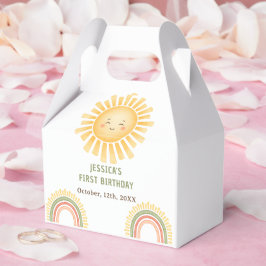 Caja Para Regalos Fiesta de Cumpleaños de Sol y Arcoíris
