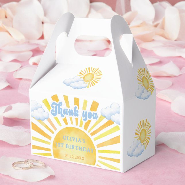 Caja Para Regalos Fiesta de Cumpleaños de Sol y Nubes (Boda)