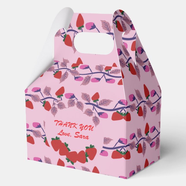 Caja Para Regalos Fiesta de cumpleaños de Strawberries (Anverso)