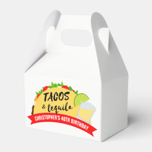 Caja Para Regalos Fiesta de cumpleaños de Tacos y Tequila