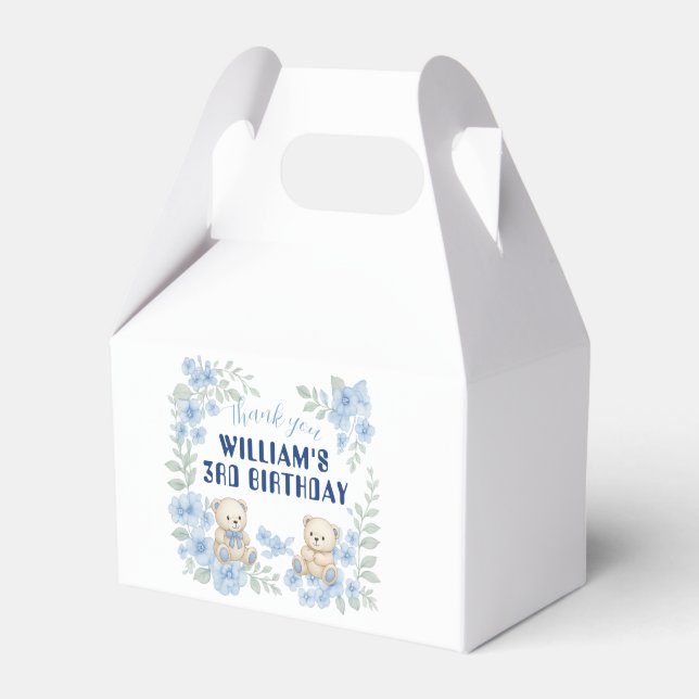 Caja Para Regalos Fiesta de cumpleaños de Teddy Bear (Front Side)