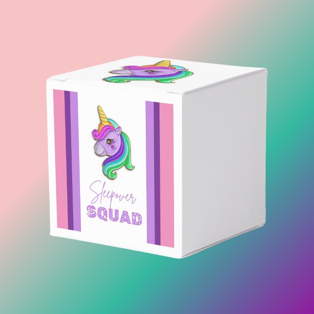 Caja Para Regalos Fiesta de cumpleaños de Unicorn Sleepover Squad (Subido por el creador)