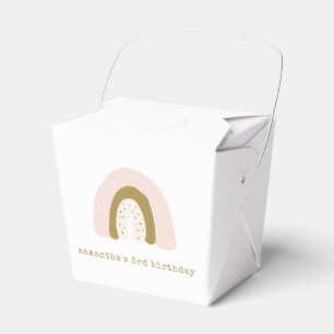 Caja Para Regalos Fiesta de cumpleaños del arcoiris del Pastel rosa