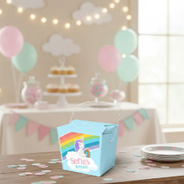 Caja Para Regalos Fiesta de Cumpleaños del Arcoíris del Unicornio Ad