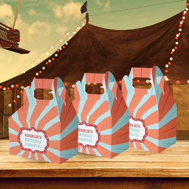 Caja Para Regalos Fiesta de cumpleaños del Carnaval del Circo Retro (Subido por el creador)