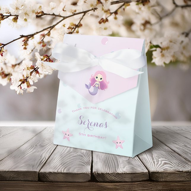 Caja Para Regalos Fiesta de cumpleaños del Chica de la Sirena Cuta (Subido por el creador)
