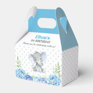 Caja Para Regalos Fiesta de cumpleaños del elefante del muchacho