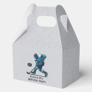 Caja Para Regalos Fiesta de cumpleaños del jugador de hockey gris az