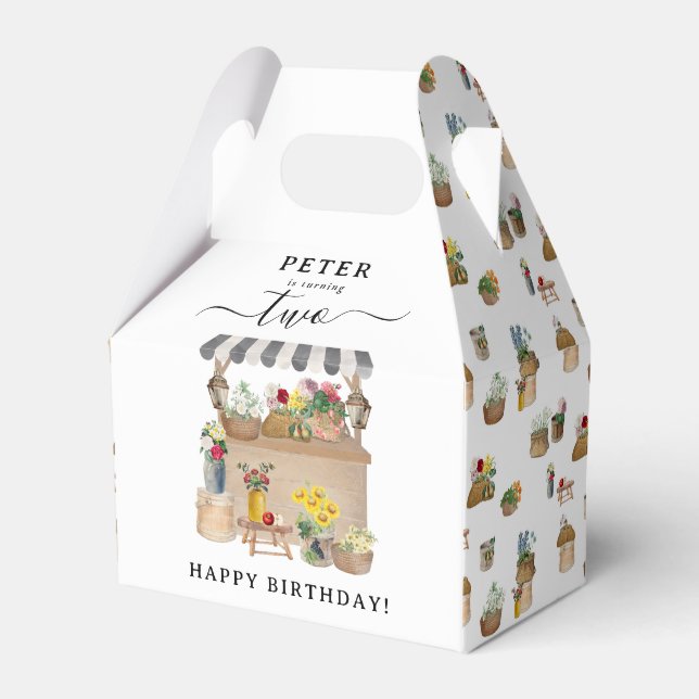 Caja Para Regalos Fiesta de cumpleaños del mercado de flores de los  (Front Side)