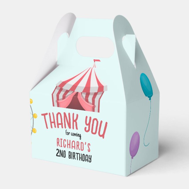 Caja Para Regalos Fiesta de cumpleaños del niño en el tema del Carna (Front Side)